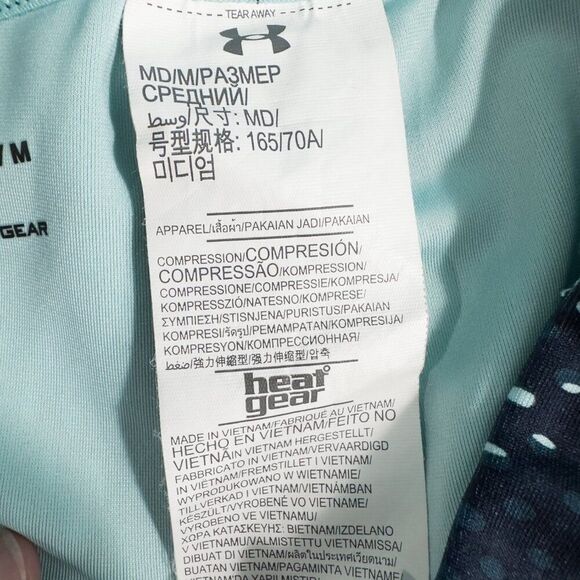 Under Armour HeatGear Cropped Leggings Womens Medium Compression Blue Athletic - Picture 13 of 15